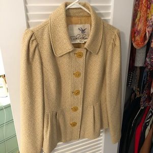 NEW Tabitha Anthropologie gold mustard jacket